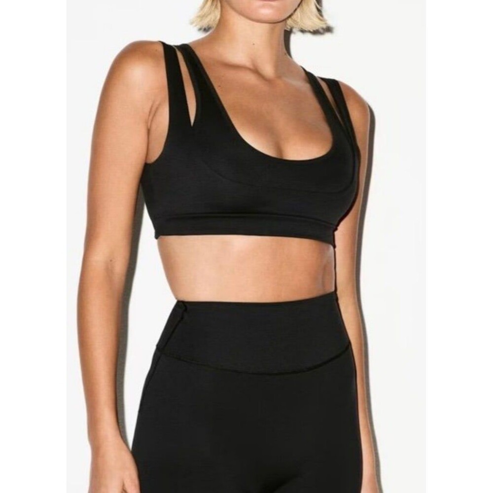 Skims Nike NikeSKIMS MATTE DOUBLE STRAP SCOOP BRA Obsidian